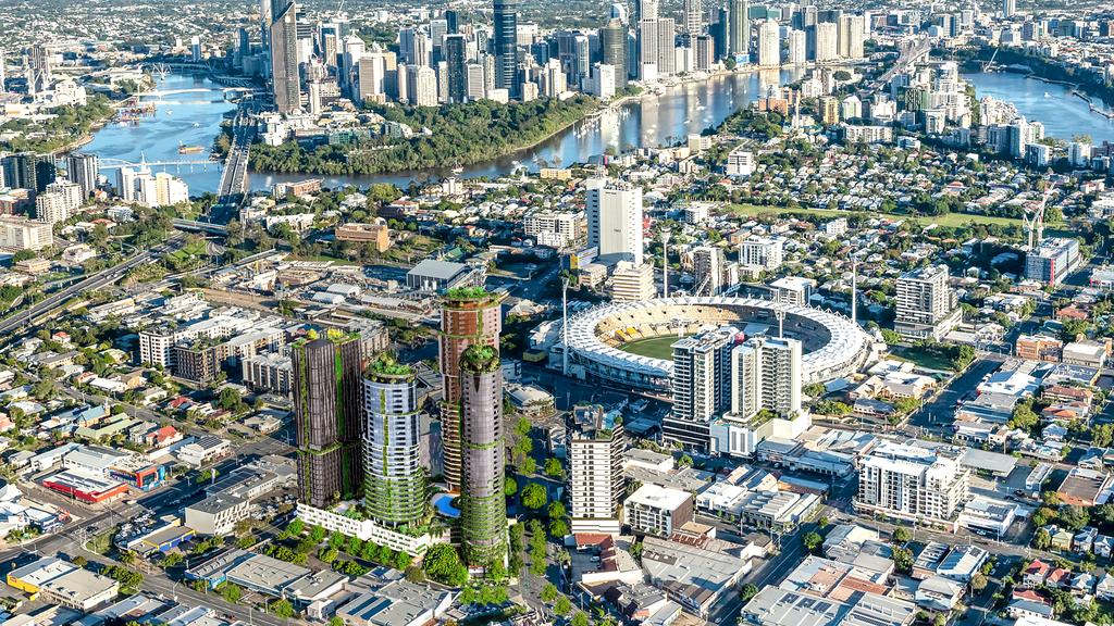Artist's impression of the four-tower $1.5bn Gabba Heart project.