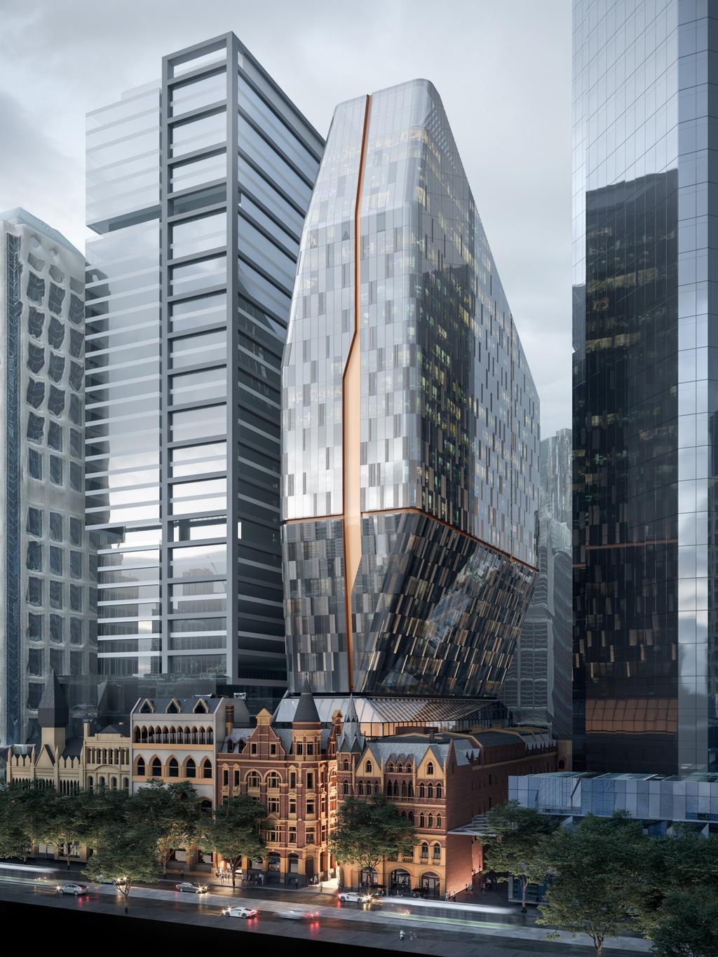 Supplied Editorial An artists impression of the Salter Brothers plan for the Intercontinental Hotel in Collins St, Melbourne