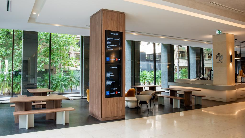 Supplied Editorial Refurbished lobby at 25 Grenfell St, Adelaide. Picture: Supplied by JLL