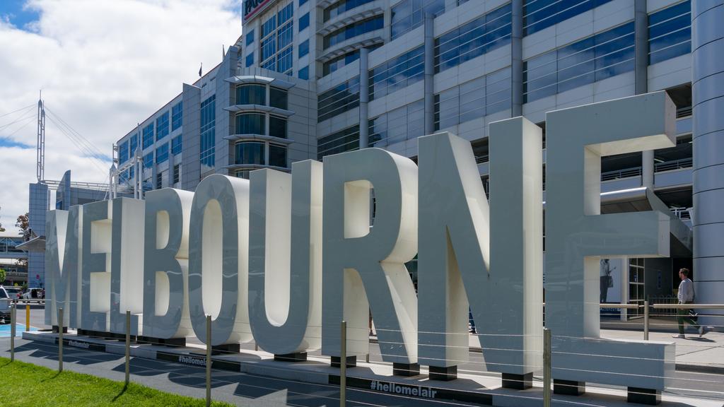 Melbourne welcome sign in Melbourne airport