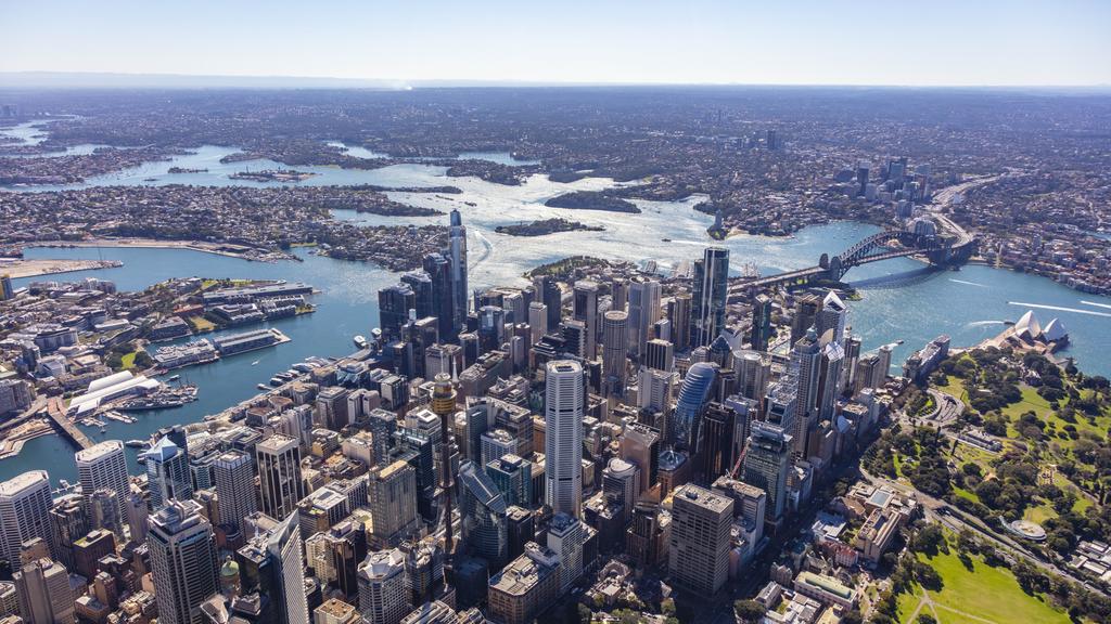 Supplied Editorial Aerial view of Sydney CBD skyline. Picture: Supplied by Knight Frank