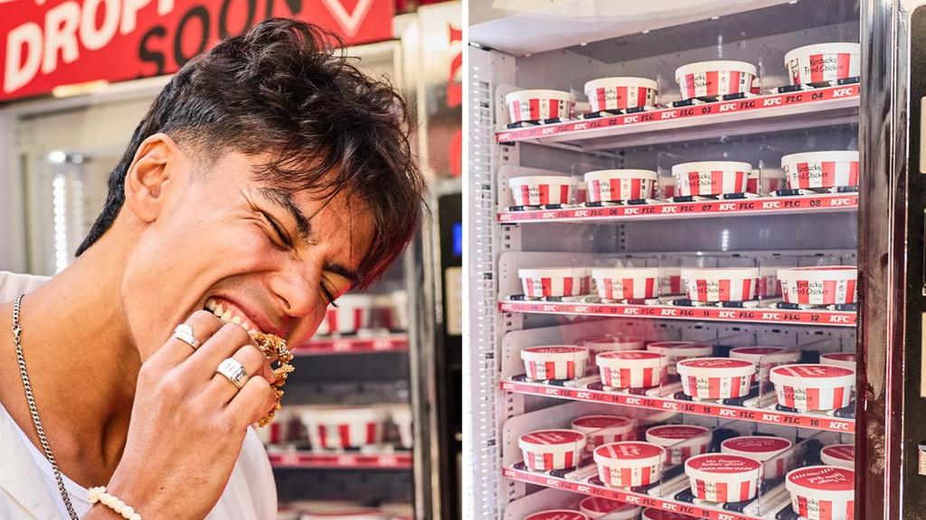 Supplied Real Estate KFC has announced it will be launching a world-first vending machine
in Australia later this month. Photos: Supplied