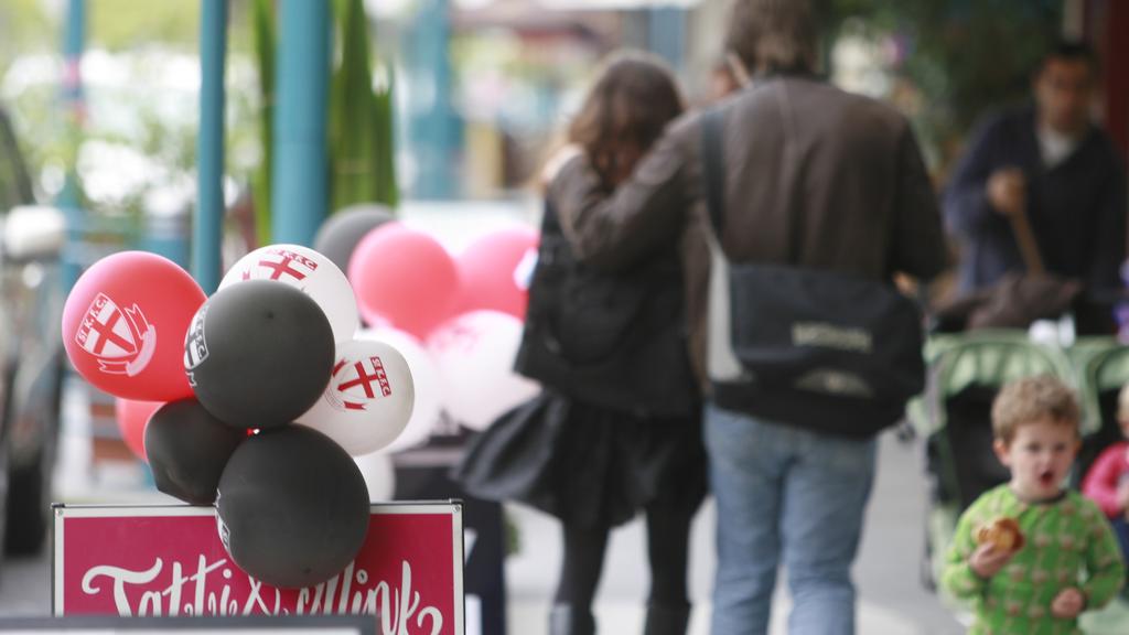 n14sb112 Church St Brighton. Support for St Kilda has come to Church Street shops.