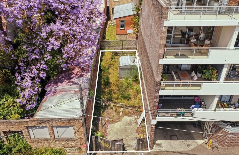 This tiny vacant lot in the inner Sydney suburb of Camperdown could be part of the solution to the housing crisis. Picture: realcommercial.com.au