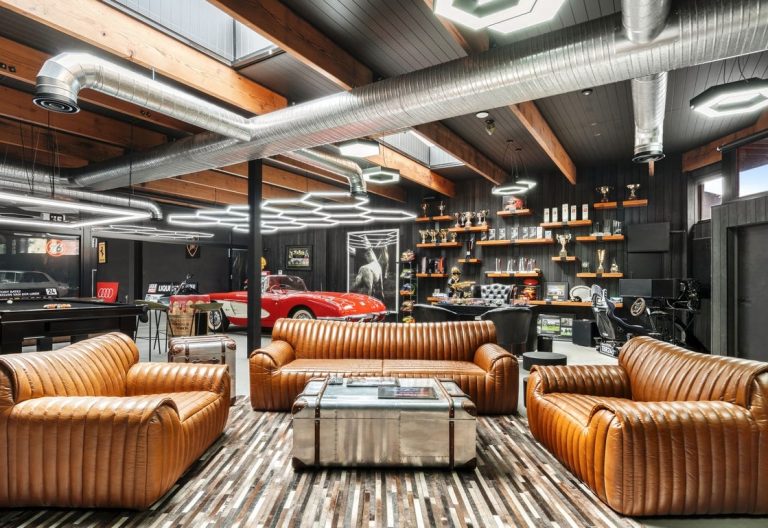 Fish and chips to fast cars: Racer’s ‘ultimate man cave’ up for sale