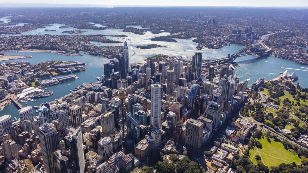 Supplied Editorial Aerial view of Sydney CBD skyline. Picture: Supplied by Knight Frank
